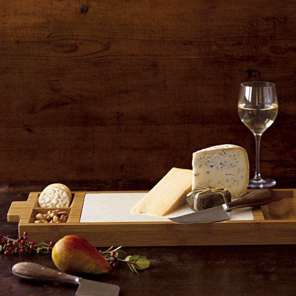 bamboo + marble cheese tray