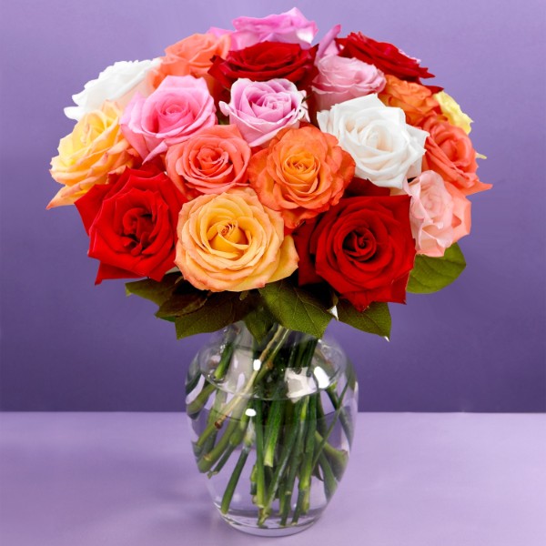 18 assorted roses
