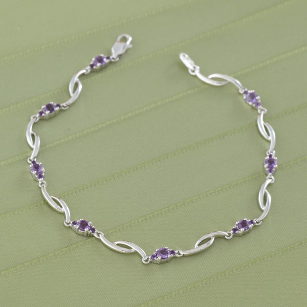 sterling and amethyst bracelet